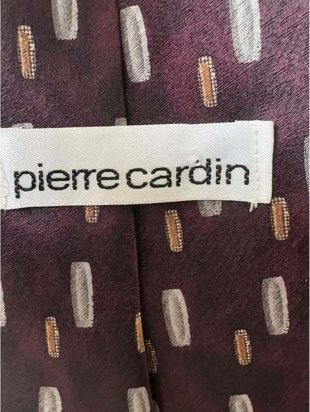 Vintage Pierre Cardin Silk Necktie with Geometric Pattern